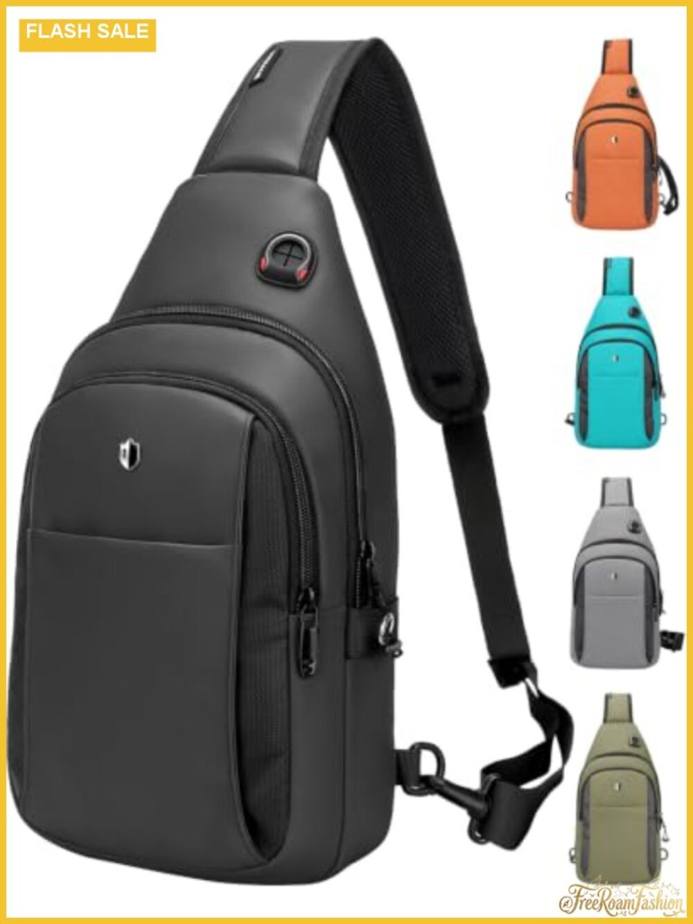 Anti Theft Crossbody Sling Bag Lockable Zipper Water Resistant Fits 11 iPad